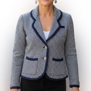 TOMMY GIRL Chevron Pattern Knit Career Sweater Jacket
